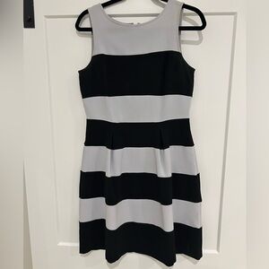 LOFT Black and Gray Colorblock Mini Dress
